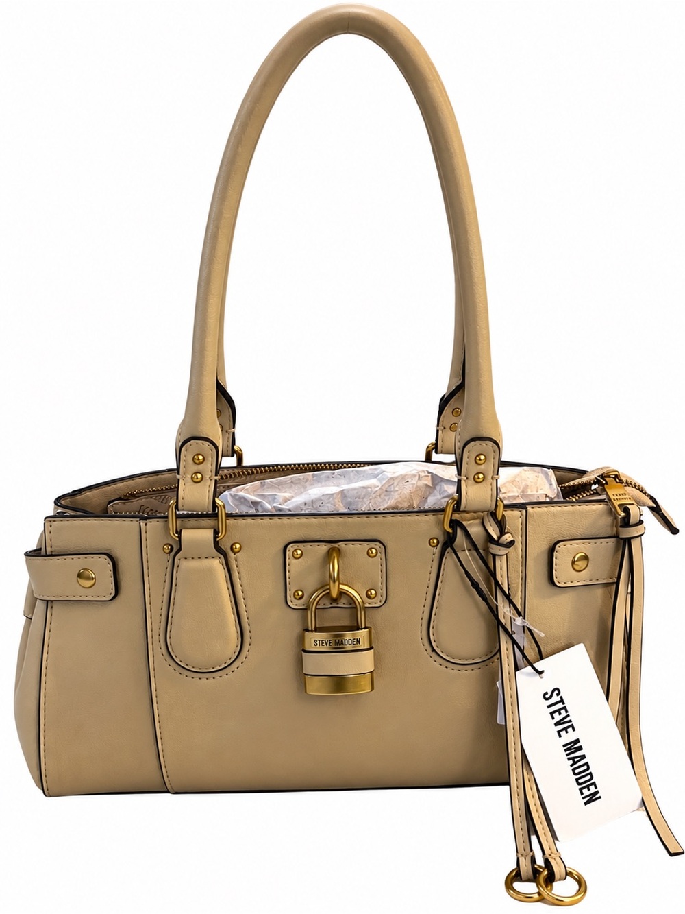 Steve Madden Tan Padlock Shoulder Bag NWT